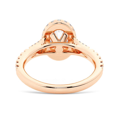 NEW Oval Cut Split-Shank Moissanite Halo Engagement Ring
