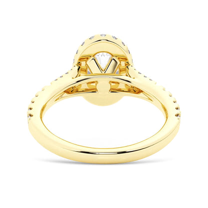 NEW Oval Cut Split-Shank Moissanite Halo Engagement Ring