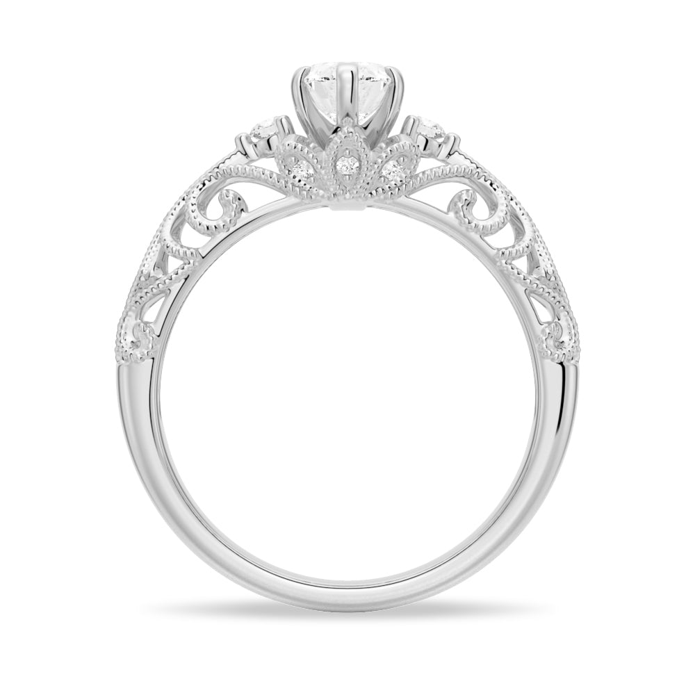 Romantic Vintage Oval Moissanite Engagement Ring