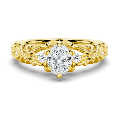 Romantic Vintage Oval Moissanite Engagement Ring