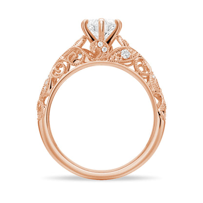 Romantic Vintage Heart Shaped Moissanite Engagement Ring