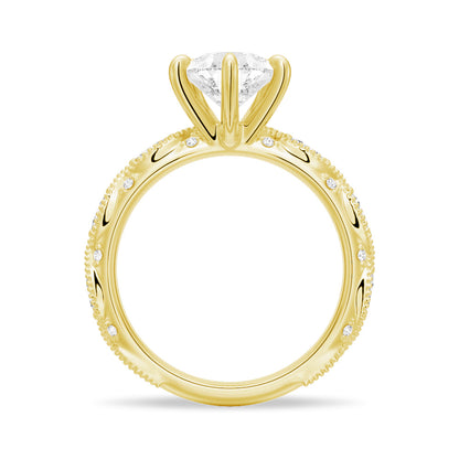 Vintage Infinity Milgrain Pear Shaped Moissanite Engagement Ring