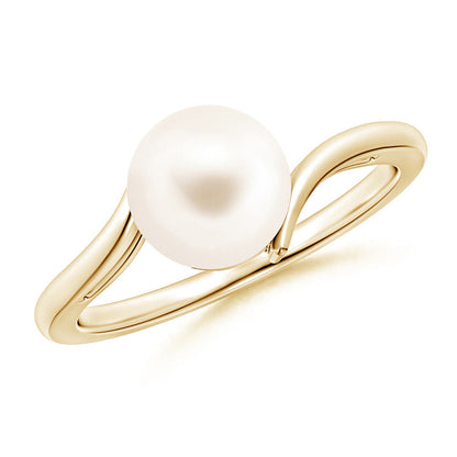 8mm Solitaire Freshwater Cultured Pearl Solitaire Wrap Ring