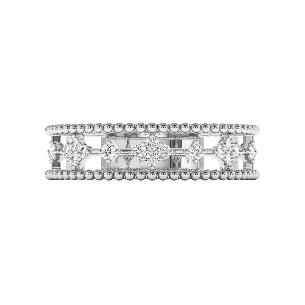 Lab Grown Diamonds Promise Ring with Beaded Band