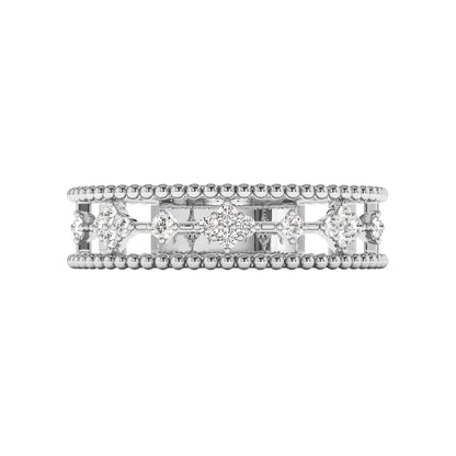 Lab Grown Diamonds Promise Ring with Beaded Band
